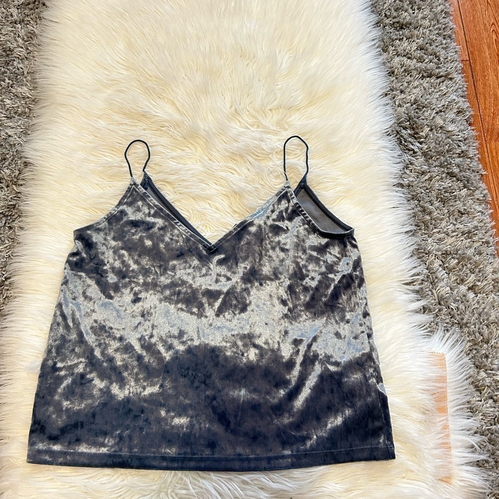 Navy blue velvet cami